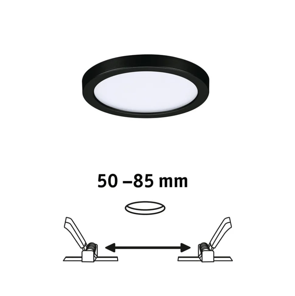Paulmann Areo LED paneel rond zwart 4000K Ø11,8cm