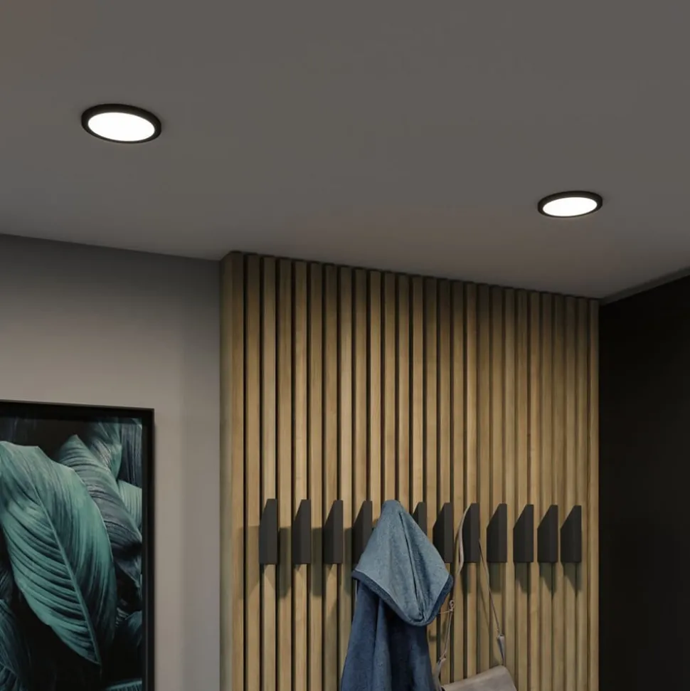 Paulmann Areo LED paneel rond zwart 4000K Ø11,8cm