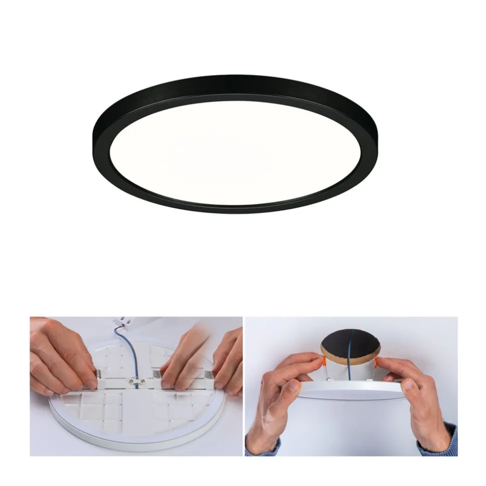 Paulmann Areo LED paneel rond zwart 4000K Ø17,5cm