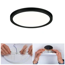 Paulmann Areo LED paneel rond zwart 4000K Ø17,5cm