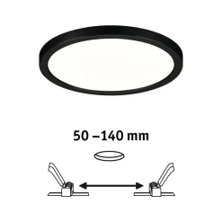 Paulmann Areo LED paneel rond zwart 4000K Ø17,5cm