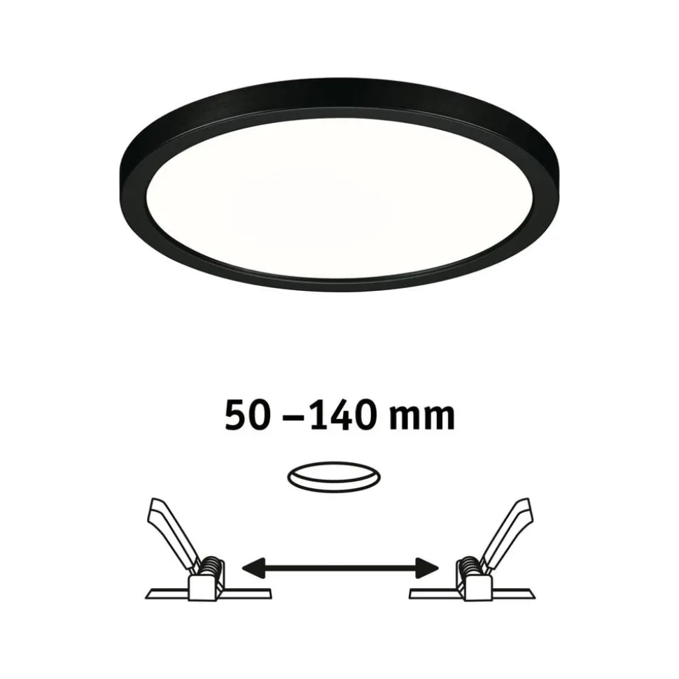 Paulmann Areo LED paneel rond zwart 4000K Ø17,5cm