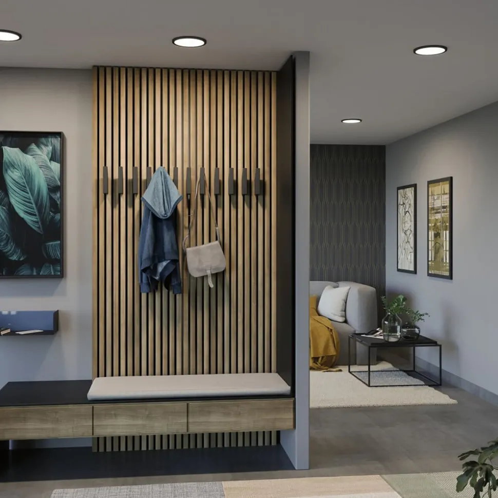 Paulmann Areo LED paneel rond zwart 4000K Ø17,5cm