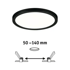 Paulmann Areo LED paneel rond zwart 4000K Ø17,5cm