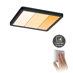 Paulmann Areo paneel dimtowarm hoekig zwart 17,5cm