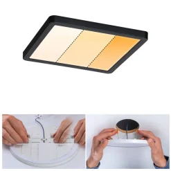 Paulmann Areo paneel dimtowarm hoekig zwart 17,5cm