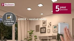 Paulmann Areo paneel dimtowarm hoekig zwart 17,5cm