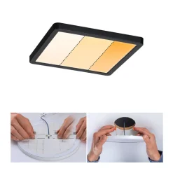 Paulmann Areo paneel dimtowarm hoekig zwart 17,5cm