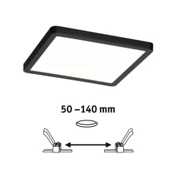 Paulmann Areo paneel dimtowarm hoekig zwart 17,5cm