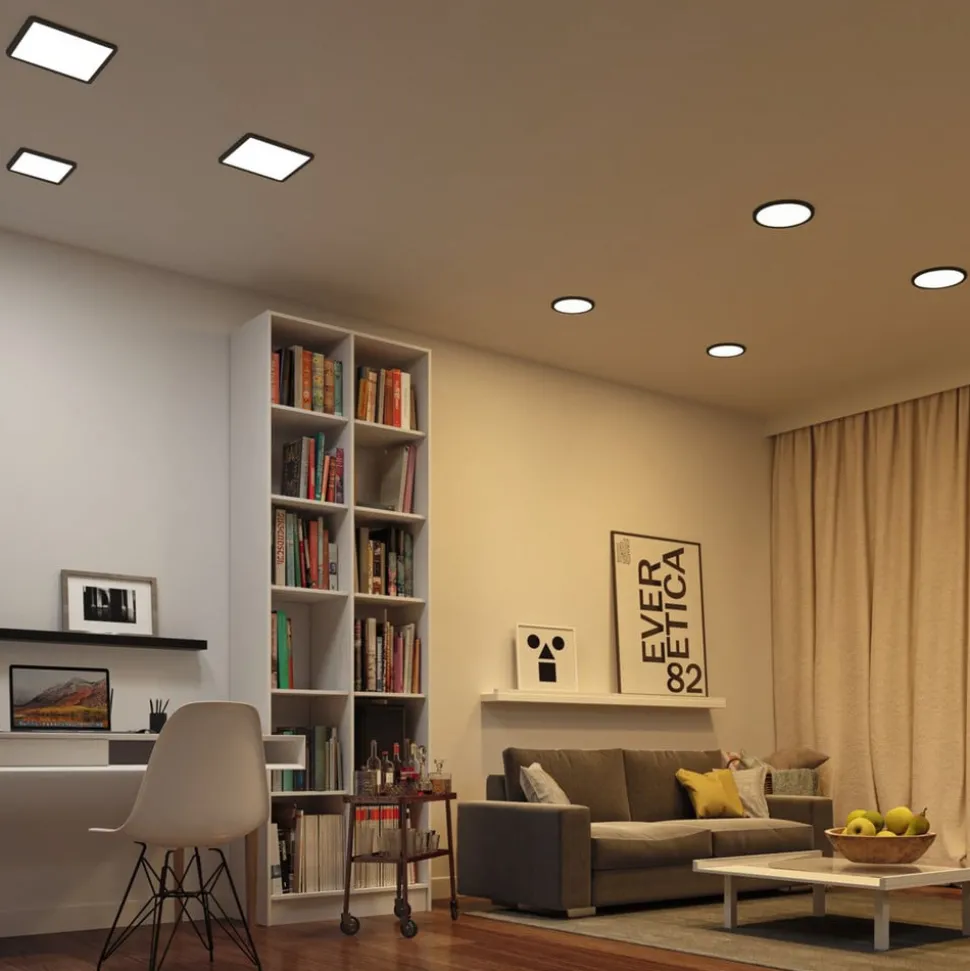 Paulmann Areo ZigBee CCT hoekig zwart 23x23cm