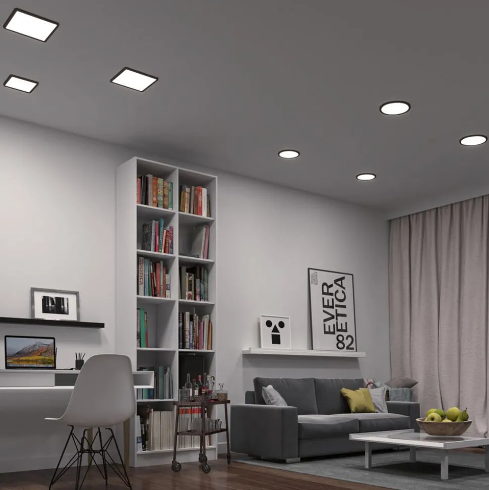 Paulmann Areo ZigBee CCT hoekig zwart 23x23cm