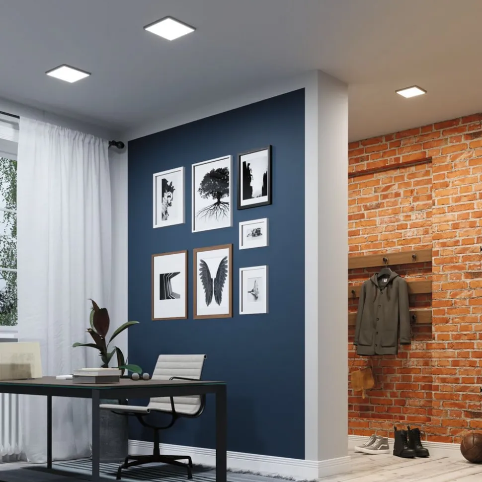 Paulmann Areo ZigBee CCT hoekig zwart 23x23cm