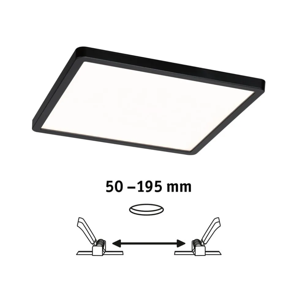 Paulmann Areo ZigBee CCT hoekig zwart 23x23cm