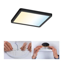 Paulmann Areo ZigBee CCT hoekig zwart 17,5x17,5cm