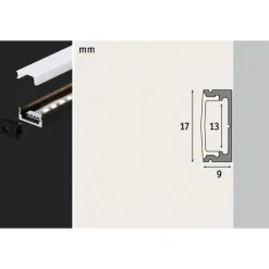 Paulmann Base aluminiumprofiel met diffusor, 200cm