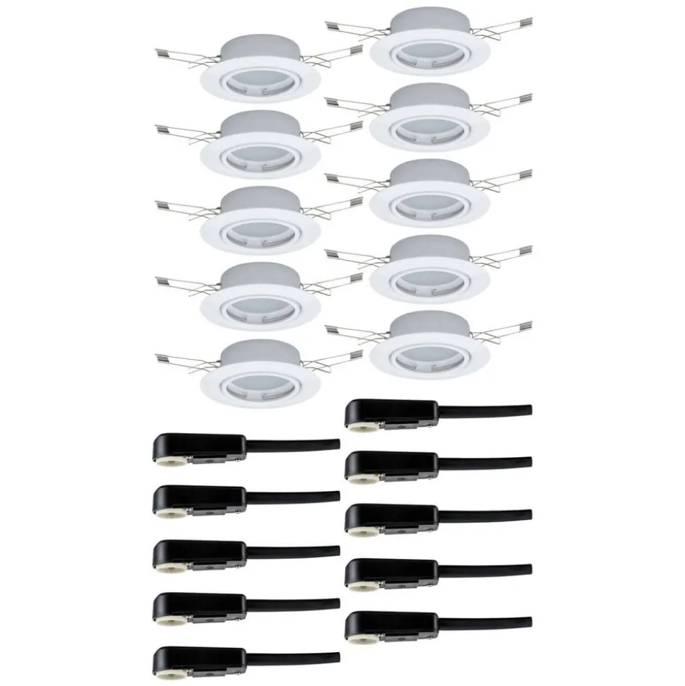 Paulmann Base inbouwspot in 10er-set wit