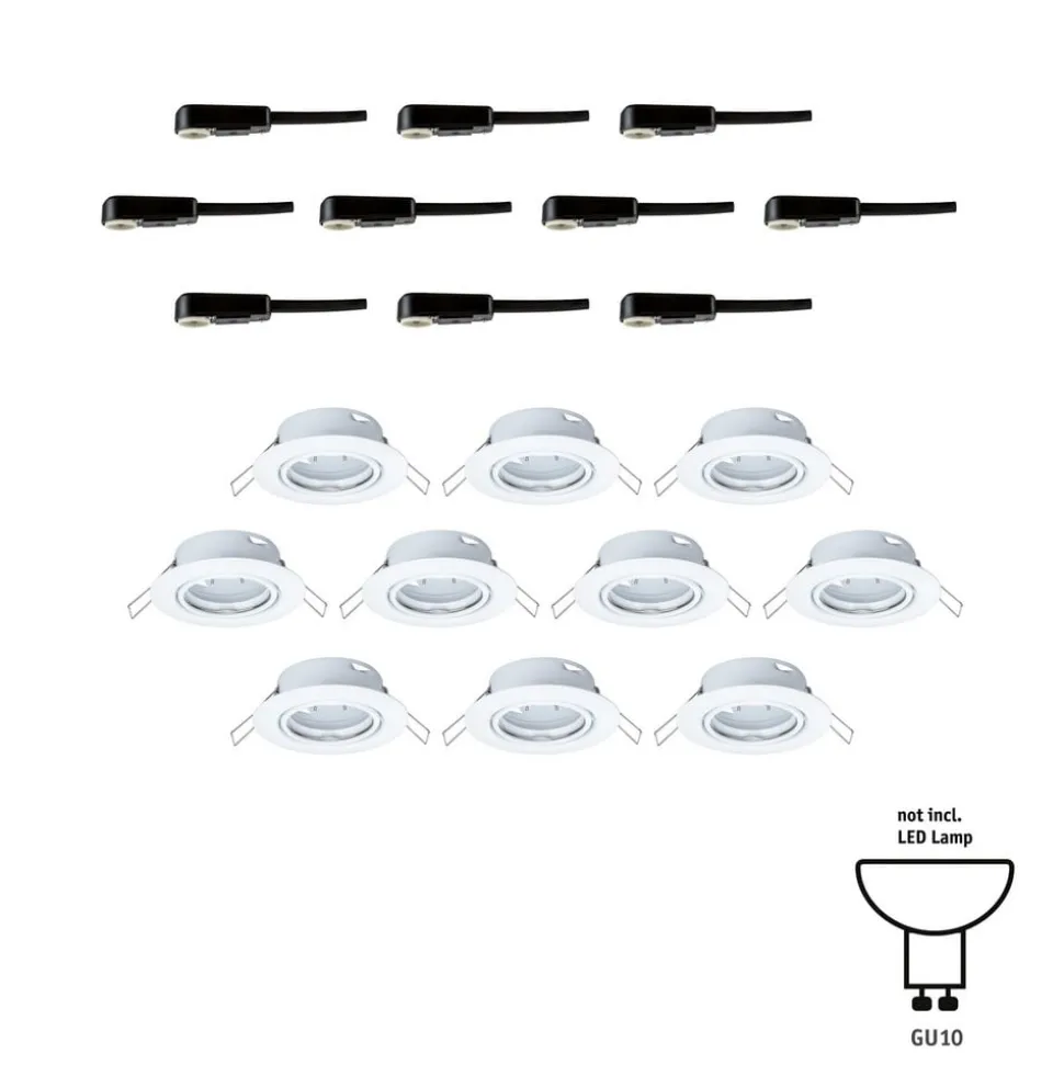Paulmann Base inbouwspot in 10er-set wit