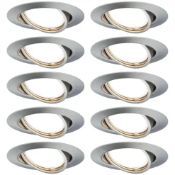 Paulmann Base inbouwspot in 10per set ijzer