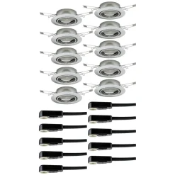 Paulmann Base inbouwspot in 10per set ijzer