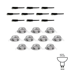 Paulmann Base inbouwspot in 10per set ijzer