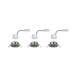 Paulmann Base LED inbouwspot set van 3, ijzer