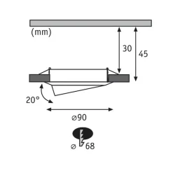 Paulmann Base LED inbouwspot set van 3, ijzer