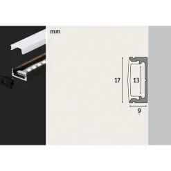 Paulmann Base profiel, zwart, wit, 1m
