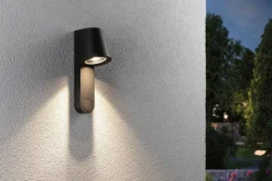 Paulmann buitenwandlamp Caissa, aluminium, sensor