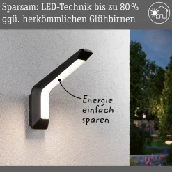 Paulmann buitenwandlamp Merano, sensor, antraciet