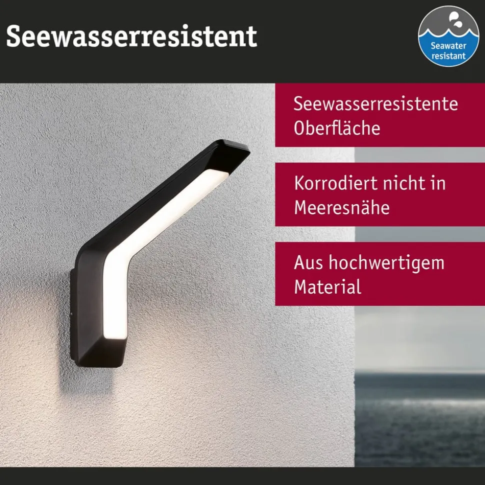 Paulmann buitenwandlamp Merano, sensor, antraciet