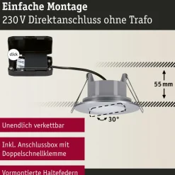 Paulmann Calla, zwart draaibaar 4.000K niet dimbaar 10s