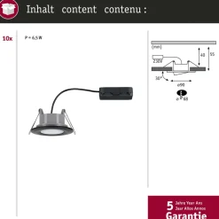 Paulmann Calla, zwart draaibaar 4.000K niet dimbaar 10s