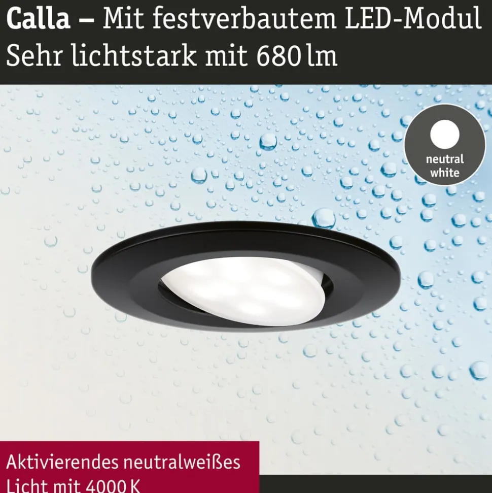 Paulmann Calla, zwart draaibaar 4.000K niet dimbaar 10s