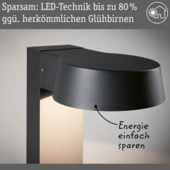 Paulmann Capea Grand, antraciet 65 cm aluminium IP44 LED tuinpadverlichting