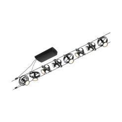 Paulmann Cardan kabelsysteem 8-lamps, zwart m.