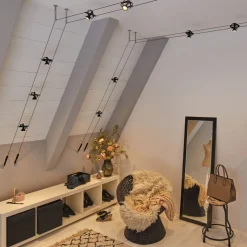 Paulmann Cardan kabelsysteem 8-lamps, zwart m.