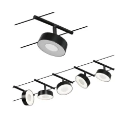 Paulmann Circle LED kabelsysteem 5-lamps mat zwart