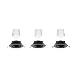 Paulmann Coin Base LED inbouwspot zwart 3 RGBW ZigBee