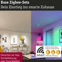 Paulmann Coin Base LED inbouwspot zwart 3 RGBW ZigBee