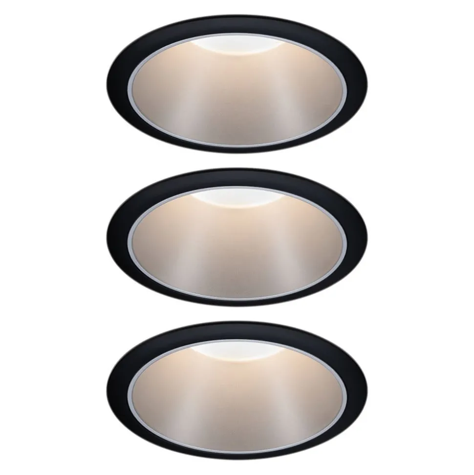 Paulmann Cole LED Spotlight zilver-zwart 3per set