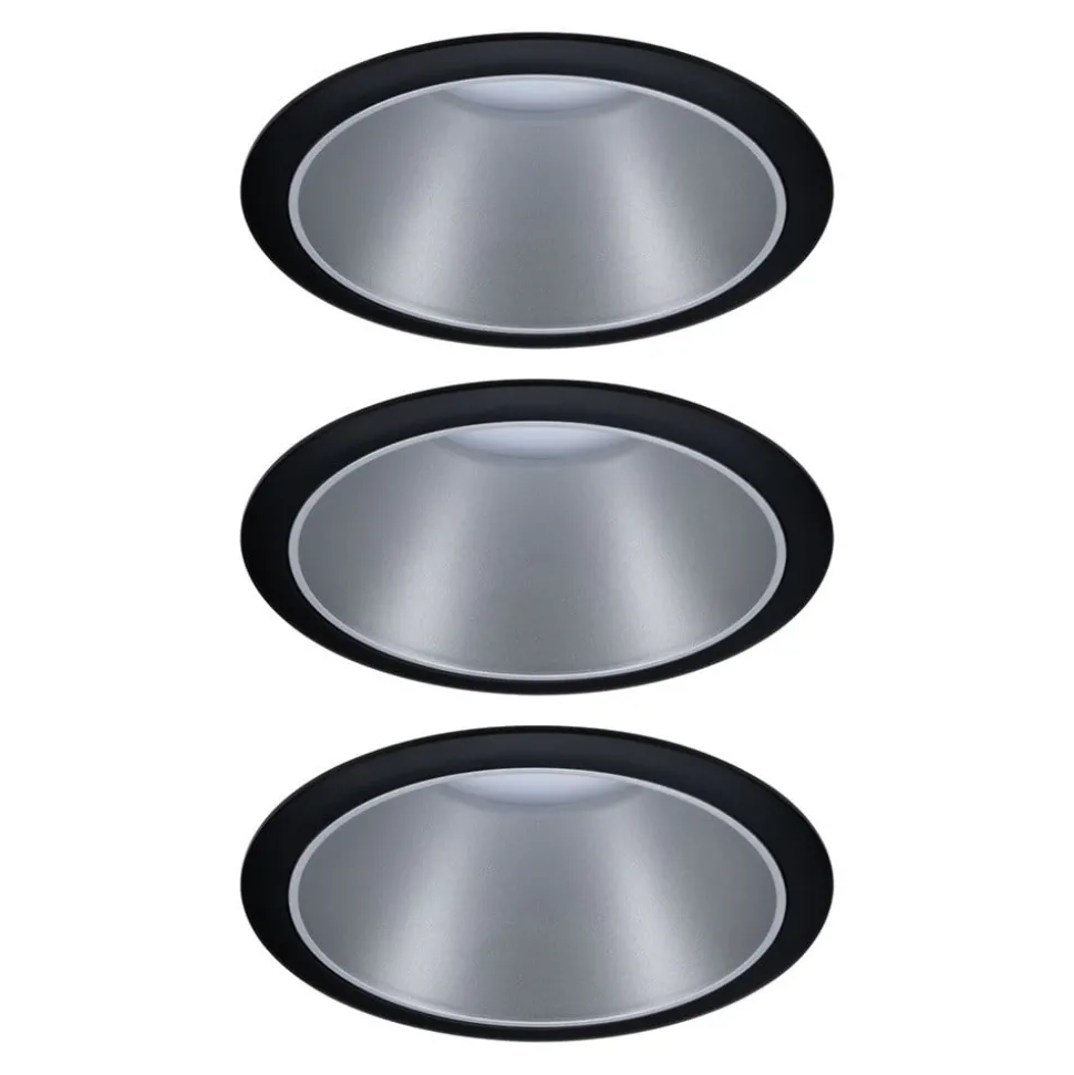 Paulmann Cole LED Spotlight zilver-zwart 3per set