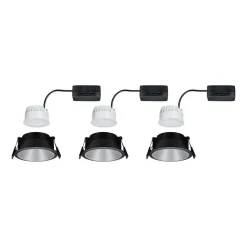 Paulmann Cole LED Spotlight zilver-zwart 3per set