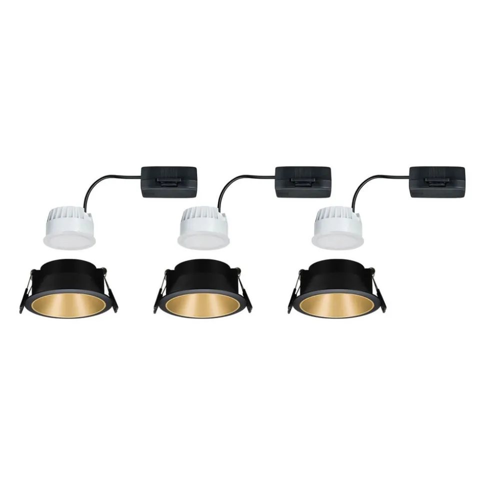 Paulmann Cole LED Spotlight, goud-zwart, 3per set