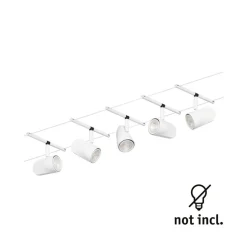 Paulmann Cup kabelsysteem basisset 5-lamps mat wit
