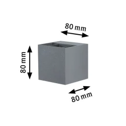 Paulmann Cybo LED buitenwandlamp, 2.700 K, 8 x 8 cm, grijs