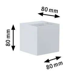 Paulmann Cybo LED buitenwandlamp, 2.700 K, 8 x 8 cm, wit