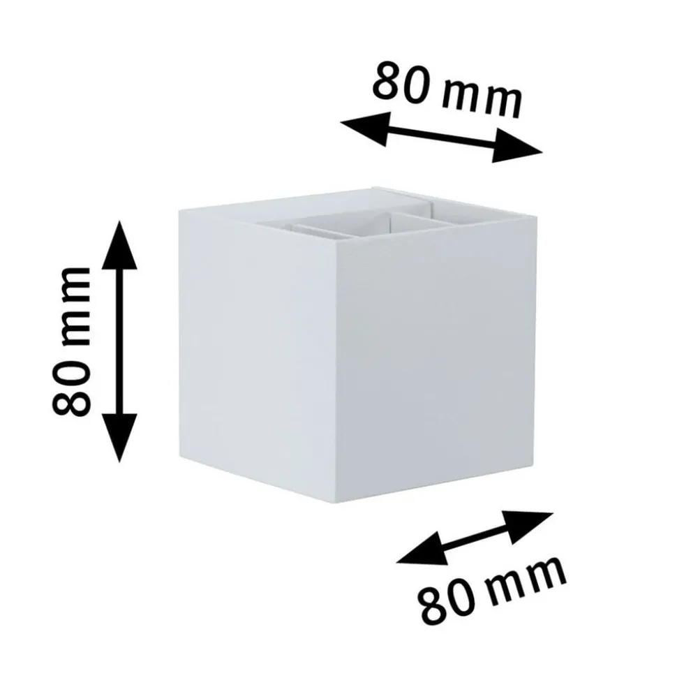 Paulmann Cybo LED buitenwandlamp, 2.700 K, 8 x 8 cm, wit