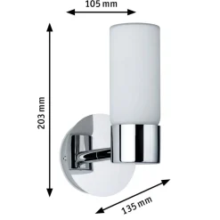 Paulmann Eleon wandlamp IP44 chroom/opaal 1-lamp