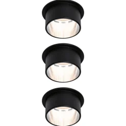 Paulmann Gil LED inbouwlamp zwart/ijzer 3 per set