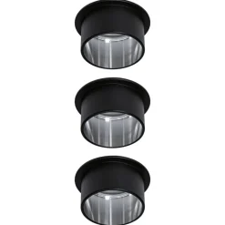 Paulmann Gil LED inbouwlamp zwart/ijzer 3 per set